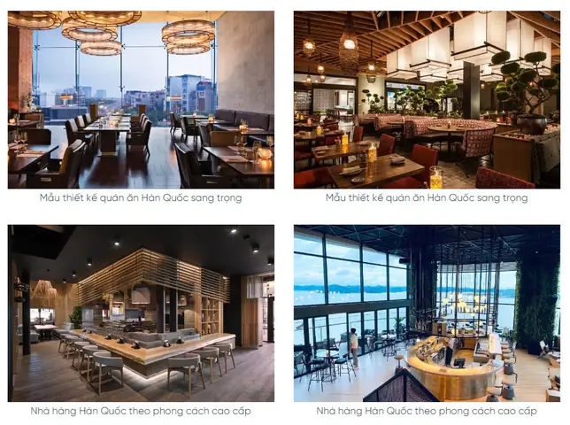 Trang Trí Quán Ăn Hàn Quốc Theo Phong Cách Sang Trọng