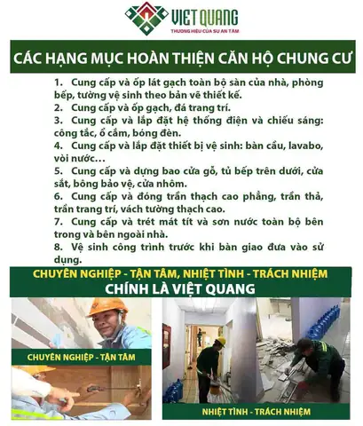 Đơn Giá Hoàn Thiện Căn Hộ Chung Cư Tại Thành Phố Hồ Chí Minh: