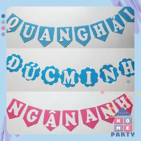 Dây Chữ Cái Giấy Ghép Tên Trang Trí Sinh Nhật Có Kèm Dấu ...