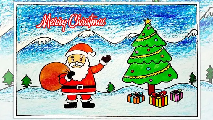 Cách Vẽ Chữ Merry Christmas Với Ông Già Noel