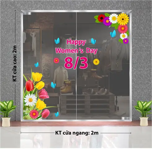 Decal Trang Trí Quốc Tế Phụ Nữ 8-3