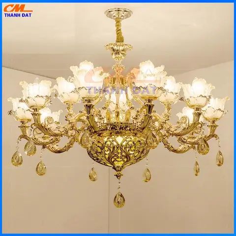 Đèn Chùm Trang Trí Phòng Khách 15 Tay Phong Cách Châu Âu ...