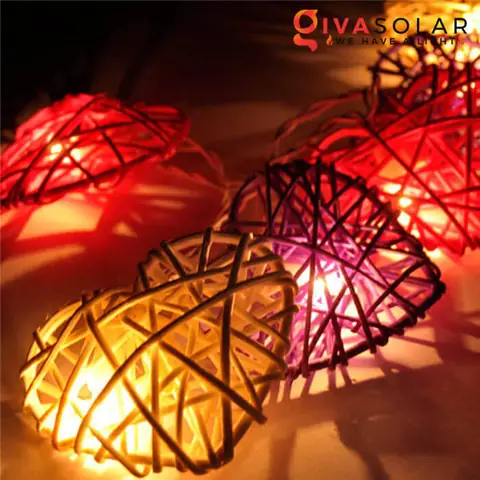 Dây Đèn Mây Trang Trí Hình Trái Tim Gv-dtt20 - Givasolar