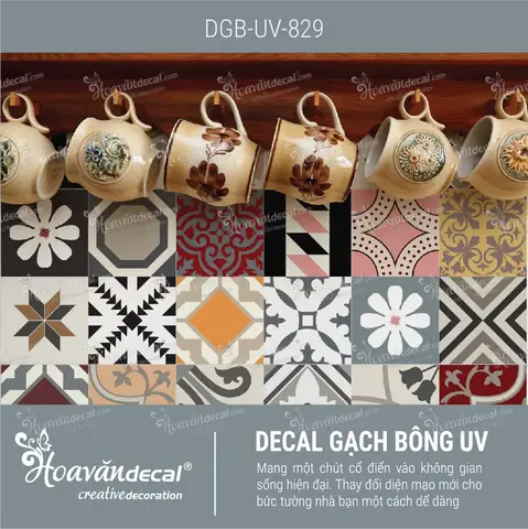 Decal Gạch Bông Trang Trí Nội Thất In Uv | Hoa Văn Decal Decal Gạch Bông Trang Trí Nội Thất In Uv | Hoa Văn Decal