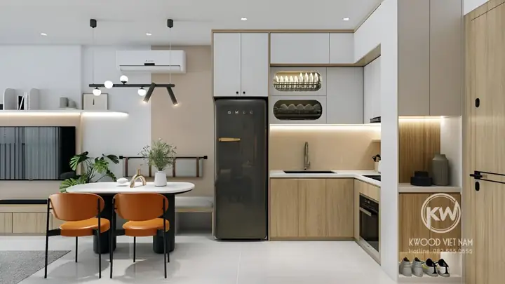 Đối Với Kích Thước Phòng Bếp Lớn (trên 20m2):