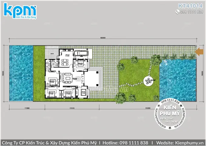 Mặt Bằng Công Năng Của Mẫu Biệt Thự 1 Tầng Mái Thái 4 Phòng Ngủ
