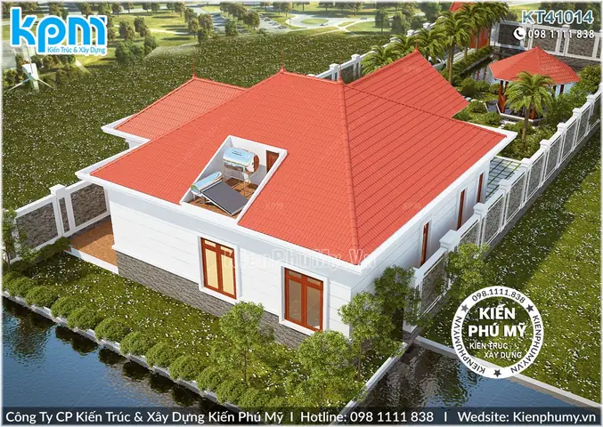 Thiết Kế Biệt Thự 1 Tầng Mái Thái Đẹp, Sang Trọng