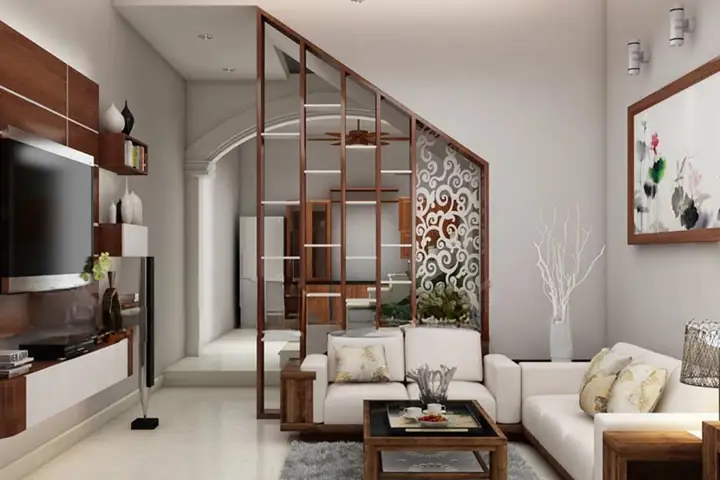 Vách Ngăn Cầu Thang Bằng Gỗ Công Nghiệp
