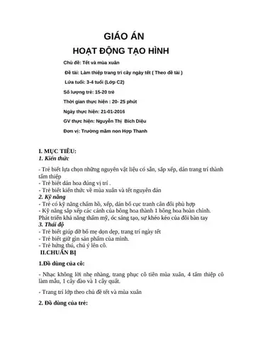 Hình Ảnh Cho Giáo Án Trang Trí Thiệp Tết: