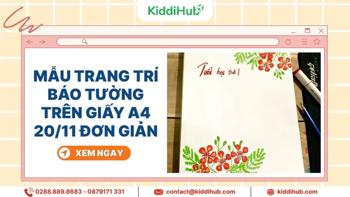 Mẫu Trang Trí Báo Tường Trên Giấy A4 20/11 Đơn Giản Mẫu Trang Trí Báo Tường Trên Giấy A4 20/11 Đơn Giản