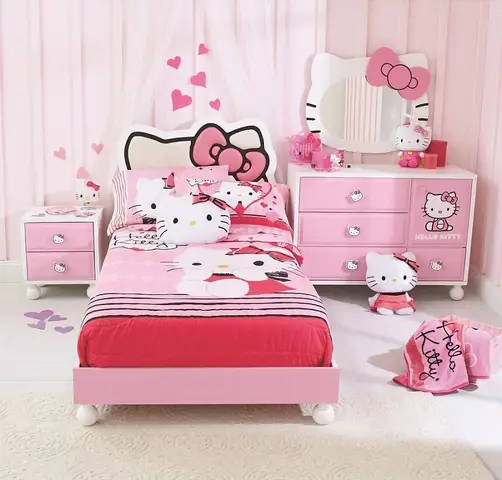 Mẫu 1: Phòng Ngủ Hello Kitty Kích Thước Nhỏ