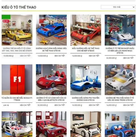 Giường Bé Trai Kiểu Dáng Ô Tô Có Giá Bao Nhiêu?