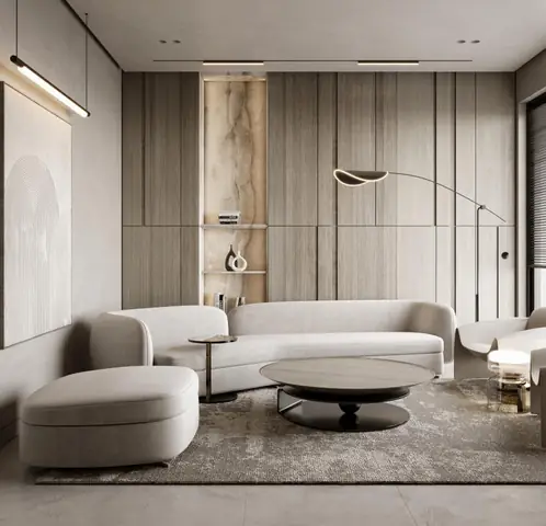 Mẫu Vách Gỗ Ốp Tường Phòng Khách