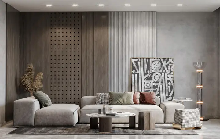 Mẫu Vách Gỗ Ốp Tường Phòng Khách