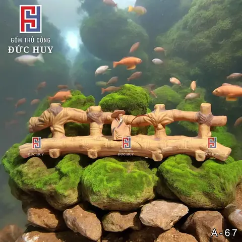 Cây Cầu Tre 27cm Bằng Gốm Trang Trí Bể Cá Cảnh