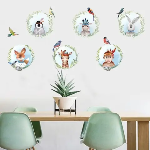 Decal Dán Tường Decal Khung Hình Thú Ngộ Nghĩnh Dán Trang Trí Tường Quán