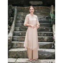 Áo Dài Thêu Hoa Đính Hạt Trang Trí Cẩm Lan | Format Áo Dài Thêu Hoa Đính Hạt Trang Trí Cẩm Lan | Format