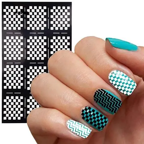 Bộ 12 Nhãn Dán Họa Tiết Rỗng Bất Đối Xứng Trang Trí Làm Đẹp Móng Bộ 12 Nhãn Dán Họa Tiết Rỗng Bất Đối Xứng Trang Trí Làm Đẹp Móng