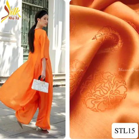 Lụa Họa Tiết Hoa Sen Tròn - Stl15 - Lụa Tơ Tằm Nha Xá - Lụa Truyền ...