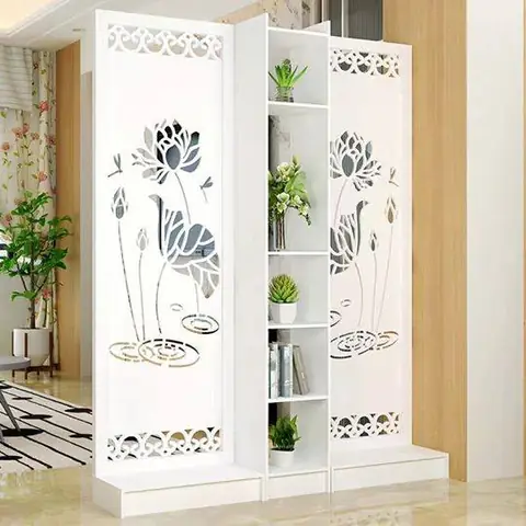 Vách Tủ Kệ Kết Hợp Hoa Văn Trang Trí Siêu Tiện Lợi