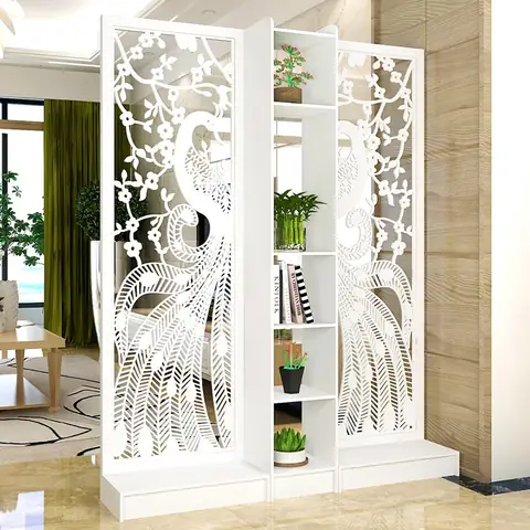 Vách Tủ Kệ Kết Hợp Hoa Văn Trang Trí Siêu Tiện Lợi