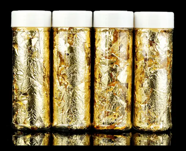 Lá Nhũ Vàng Trang Trí Bánh