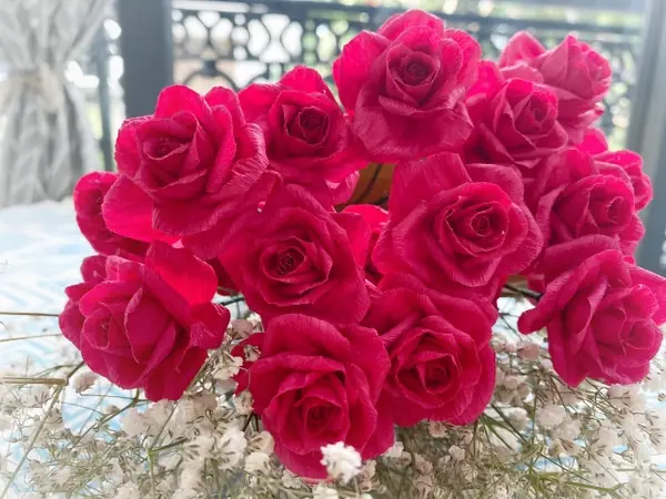 Hoa Giấy Hồng Trang Trí