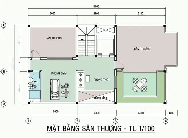 Bản Vẽ Nhà Tân Cổ Điển Mặt Tiền 7 Mét Nhà Phố 4 Tầng