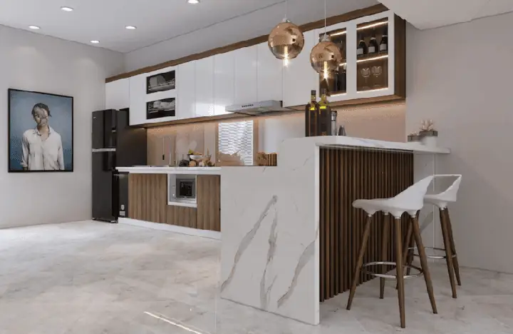 Mẫu Phòng Bếp Có Quầy Bar