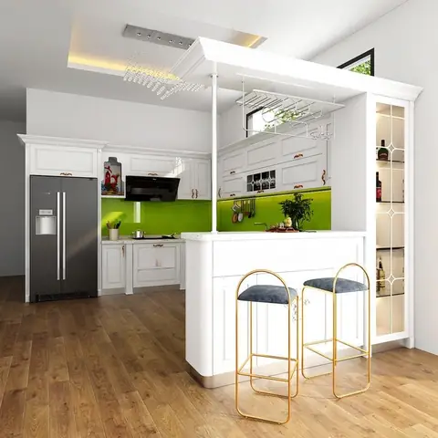 Mẫu Phòng Bếp Có Quầy Bar