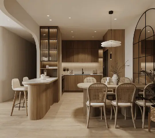 Mẫu Phòng Bếp Có Quầy Bar