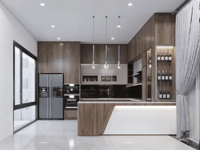 Mẫu Phòng Bếp Có Quầy Bar