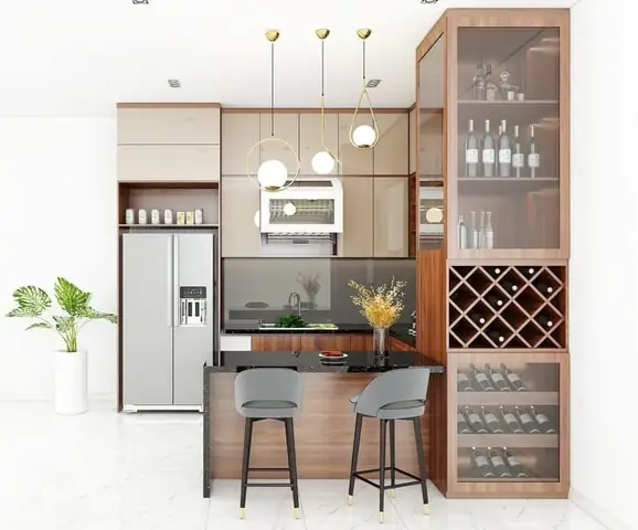 Mẫu Phòng Bếp Có Quầy Bar
