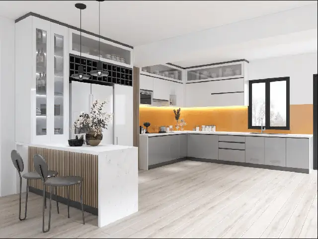 Phòng Bếp Có Quầy Bar