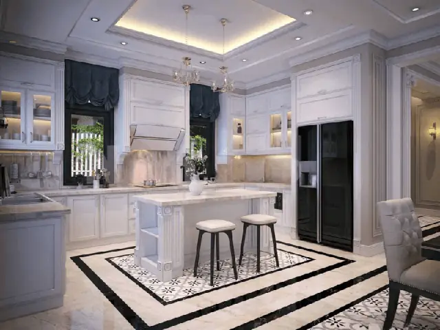 Các Mẫu Tủ Bếp Tân Cổ Điển