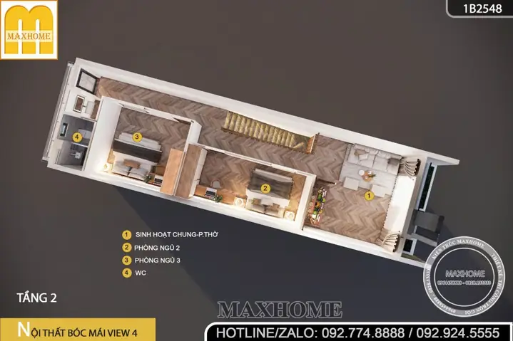 Tư Vấn Bố Trí Công Năng Khoa Học Cho Nhà Ống 2 Tầng Rộng 4m