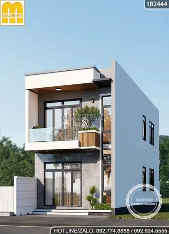 Mẫu Nhà 2 Tầng 4m Mặt Tiền Phong Cách Hiện Đại, Tối Giản