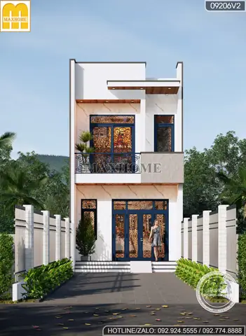 Mẫu Nhà Ống 2 Tầng 4m Có Giếng Trời, Thông Thoáng Tối Đa