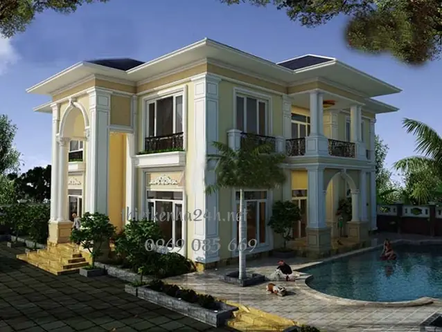 Mẫu Nhà Vuông 2 Tầng Mái Thái