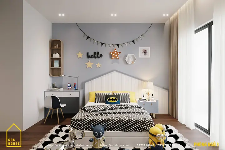 Mẫu Phòng Ngủ Con Trai Năng Động