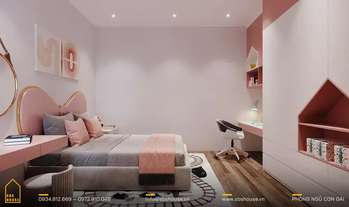 Mẫu Phòng Ngủ Bé Gái Hiện Đại