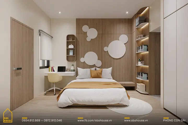 Mẫu Phòng Ngủ Bé Gái Màu Vàng Ấm Áp