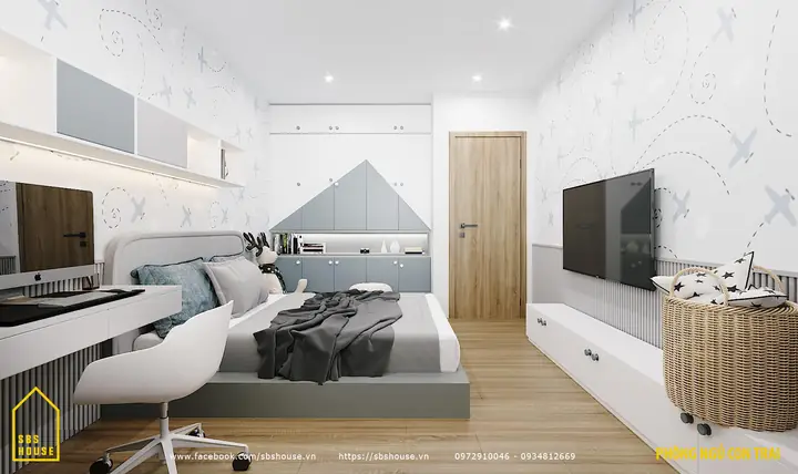 Mẫu Thiết Kế Phòng Ngủ Con Trai Hiện Đại
