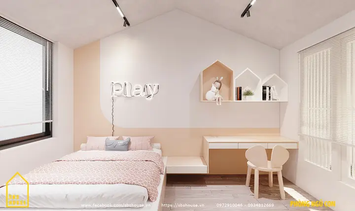 Mẫu Phòng Ngủ Bé Gái Màu Vàng Ấm Áp