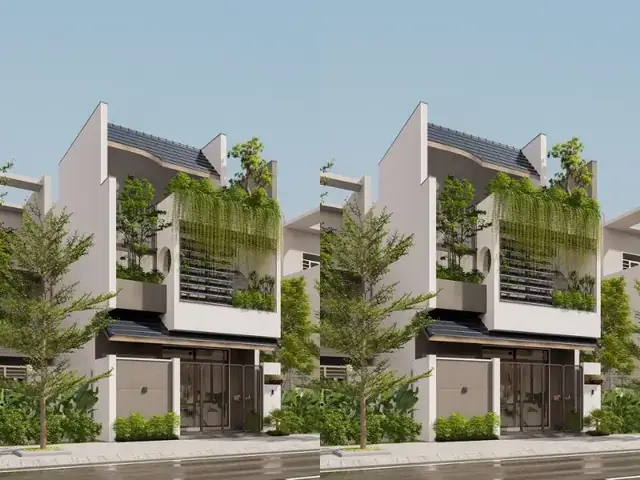 Mẫu Nhà 1 Trệt 1 Lầu 6×14 Với Thiết Kế Không Gian Xanh Gần Gũi Thiên Nhiên