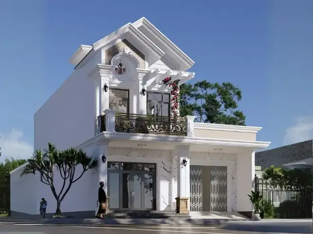 Thiết Kế Nhà Ngang 6m Dài 14m Với Seno Trang Trí Hình Mái Thái