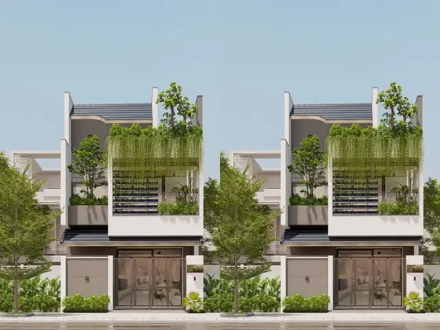 Mẫu Nhà 1 Trệt 1 Lầu 6×14 Với Thiết Kế Không Gian Xanh Gần Gũi Thiên Nhiên