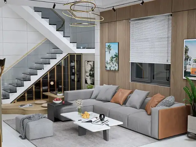 Thiết Kế Nhà Ngang 6m Dài 14m Với Seno Trang Trí Hình Mái Thái