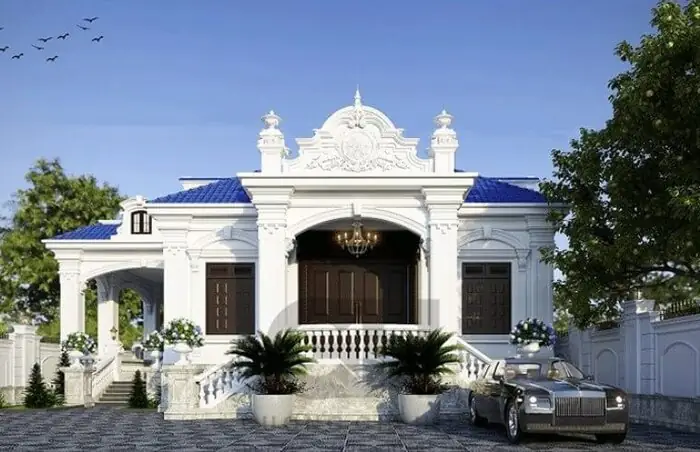 Mẫu Nhà Cấp 4 1 Mái Phong Cách Tân Cổ Điển