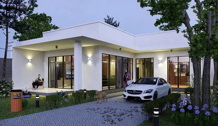 Mẫu Nhà Cấp 4 1 Mái Chữ L